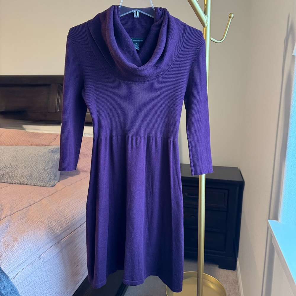 INC Cowl Neck Sweater Dress in Plum Purple - Medium